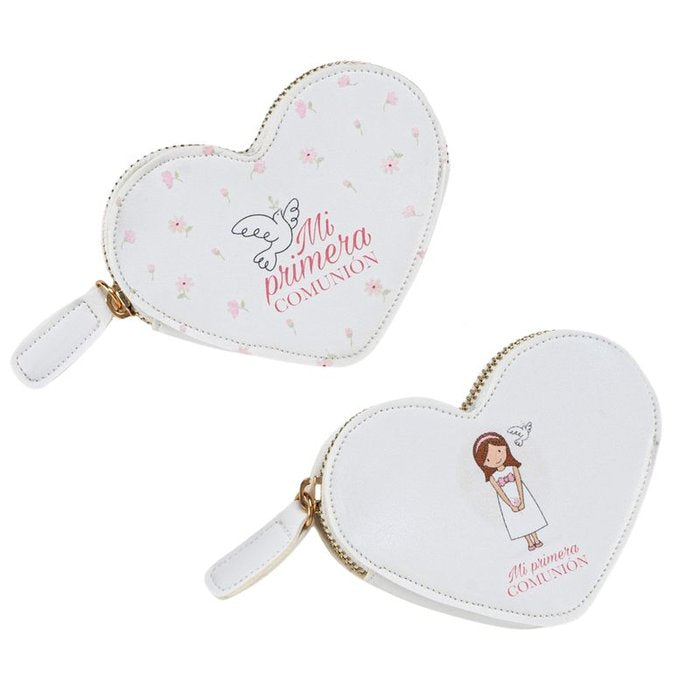 MONEDERO FORMA CORAZON COMUNION NIÑA SURTIDOS | DCASA | 1 UNIDAD | 8435683263909 Imagen principal del producto