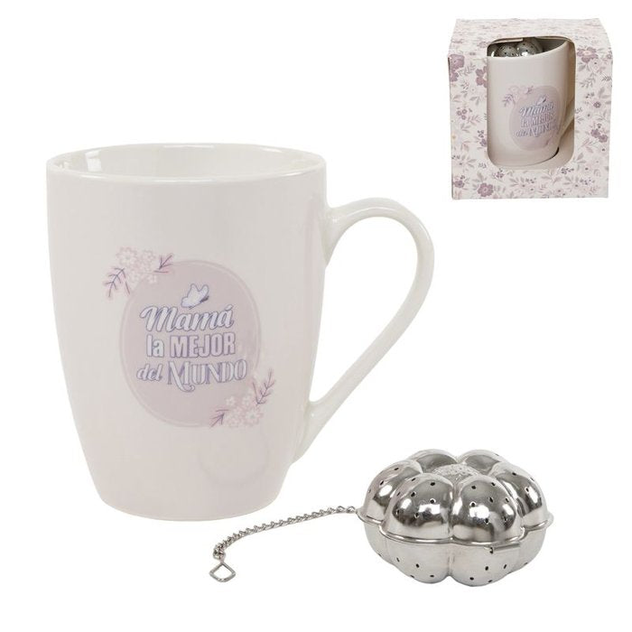 TAZA TISANA 320ML CON FILTRO MAMA | DCASA | 1 UNIDAD | 8435683289442