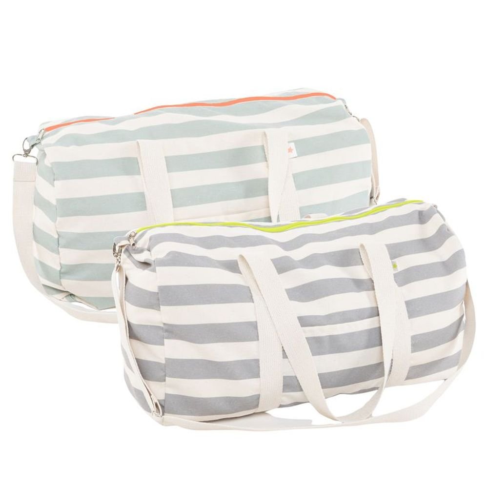 Bolsa viaje con cremallera fluor rayas surtidos DCASA