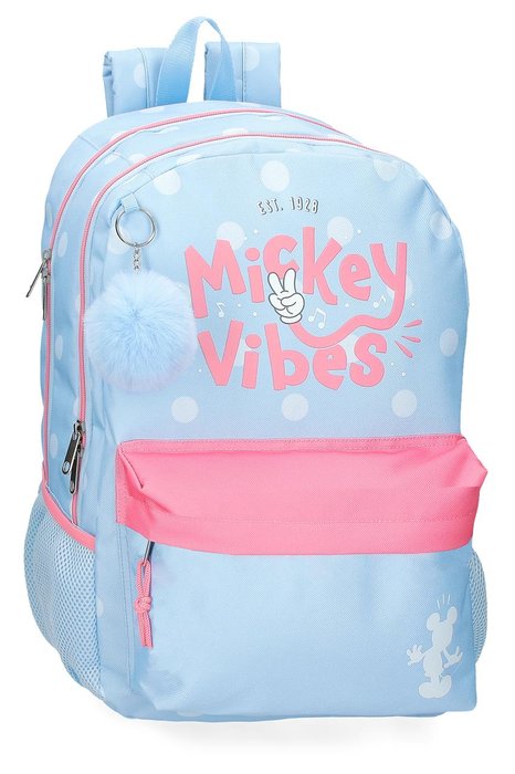 MOCHILA DOS COMPARTIMENTOS MICKEY VIBES 44CM ADAP CARRO | JOUMMA BAGS