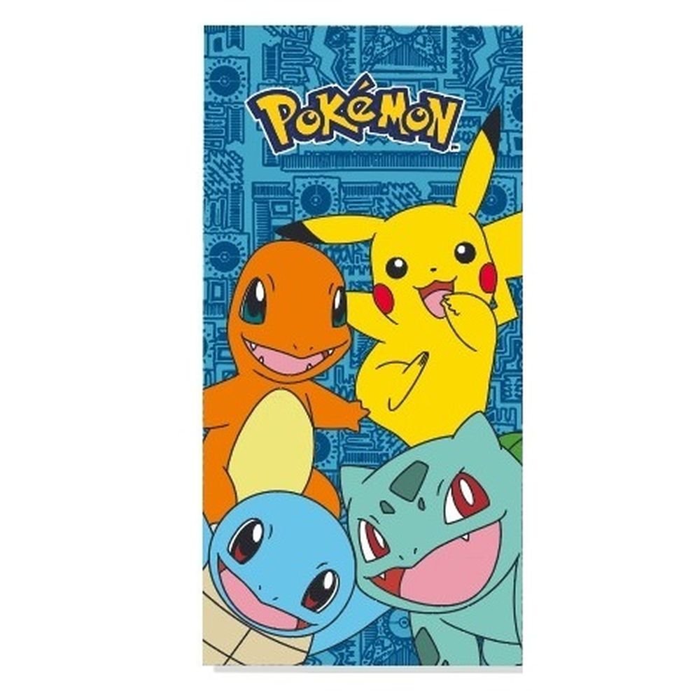 TOALLA MICROFIBRA NIÑO POKEMON INICIALES 70 X 140 CM | NEW IMPORT SL | 1 UNIDAD | 8435746908242 Imagen principal del producto