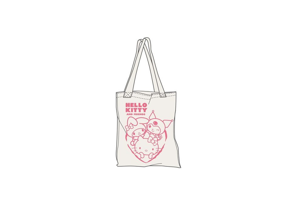 BOLSA TELA ALGODON HELLO KITTY FRIENDS | NEW IMPORT SL | 1 UNIDAD | 8435746909485