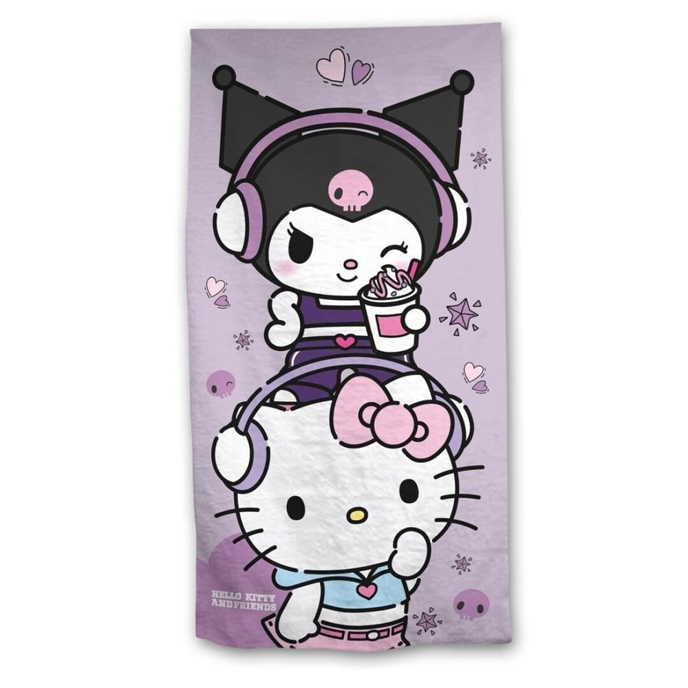 TOALLA PLAYA MICROFIBRA HELLO KITTY 70 X 140CM | NEW IMPORT SL | 1 UNIDAD | 8435746909812