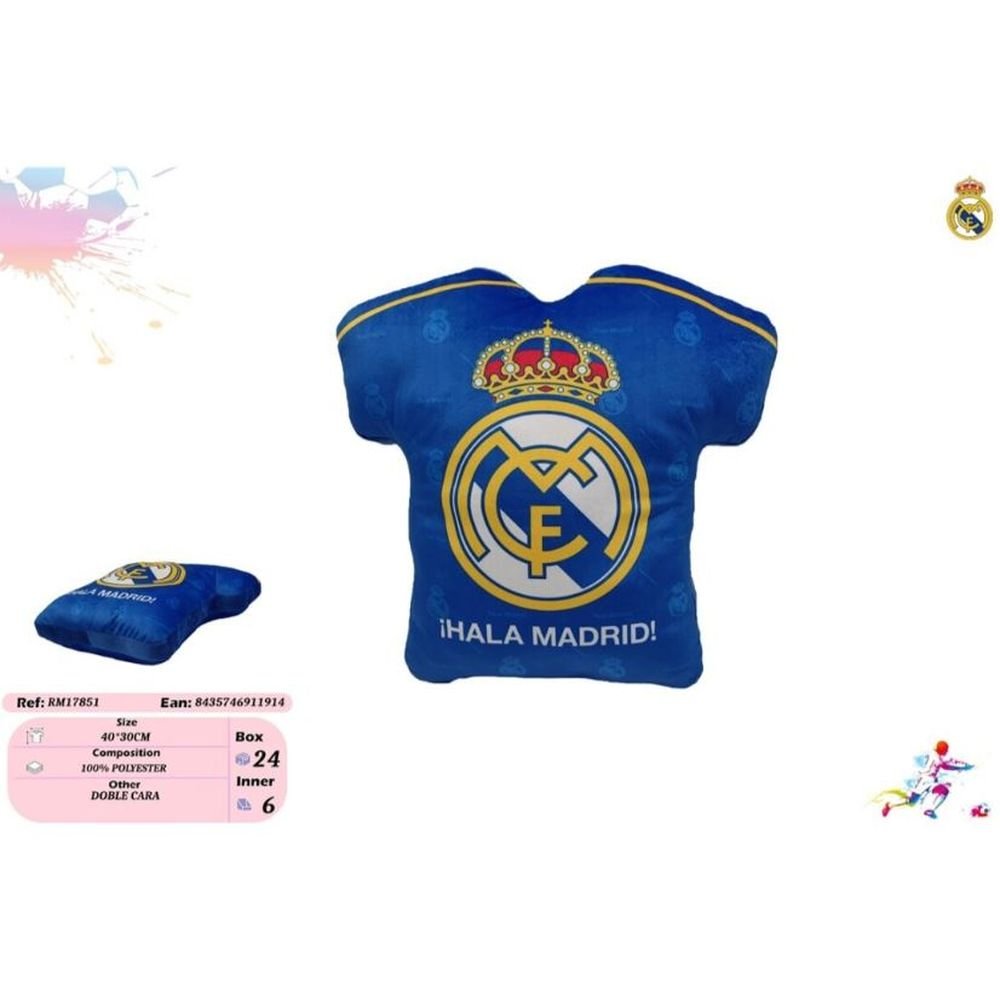 COJIN REAL MADRID CAMISETA 40X30CM | NEW IMPORT SL | 1 UNIDAD | 8435746911914