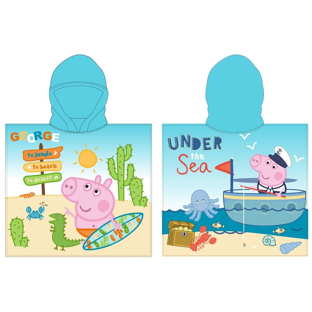 Poncho Playa Microfibra George Peppa Pig 55 x 110 Marca New Import SL