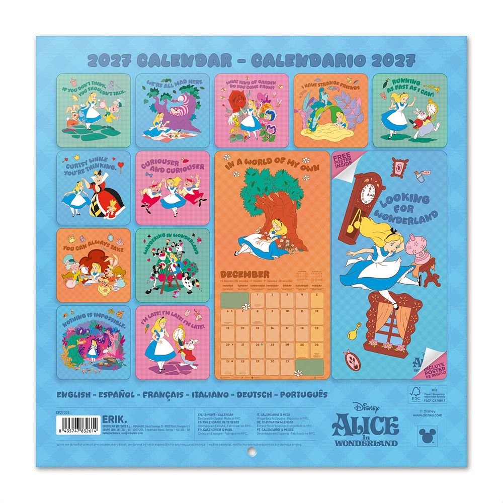 Calendario 2027 30x30 Alicia en el País de las Maravillas Imagen secundaria del producto