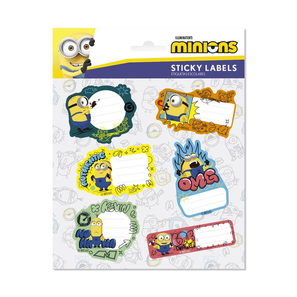 Etiquetas escolares Premium Minions, pack de 12 (Pack 10 uds) Imagen principal del producto