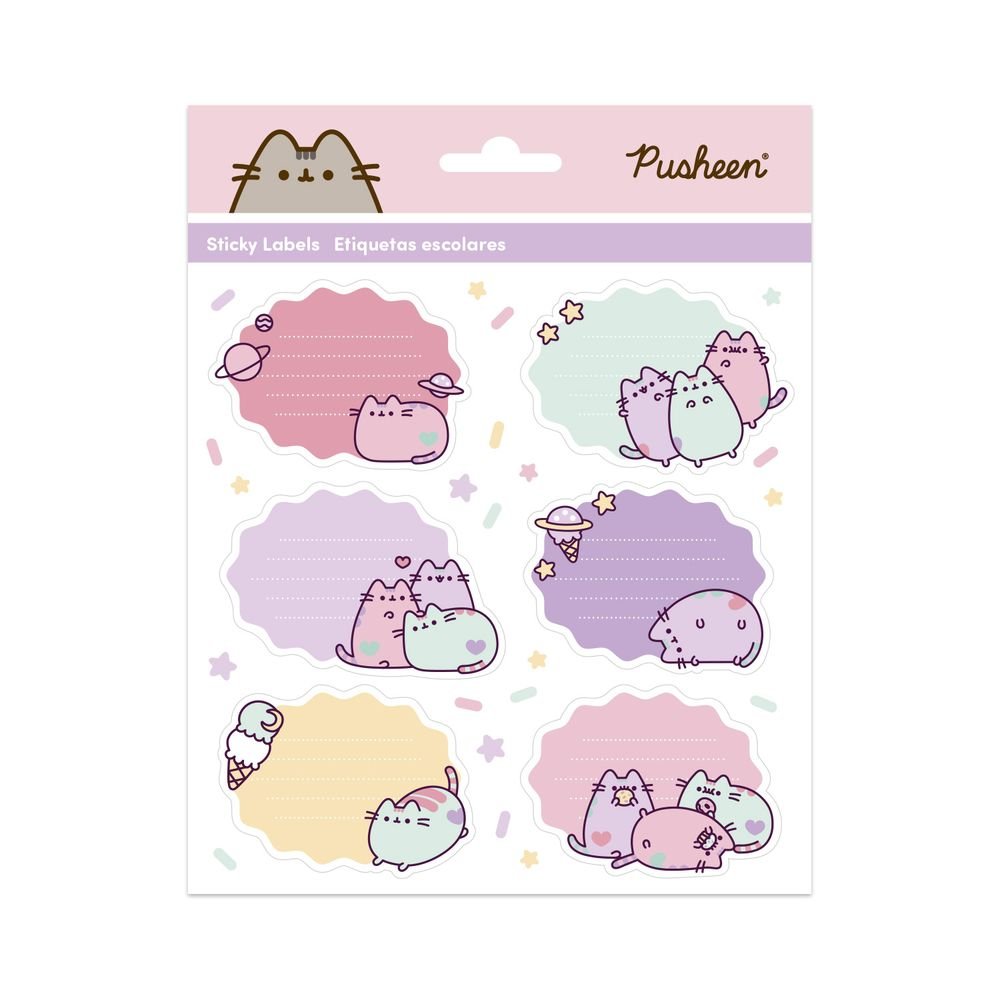 Etiquetas escolares premium Pusheen, pack de 12 (Pack 10 uds) Imagen principal del producto