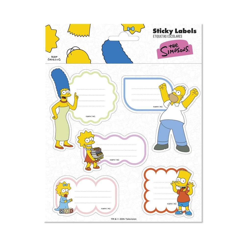 Etiquetas escolares The Simpsons, pack 10 unidades Imagen principal del producto