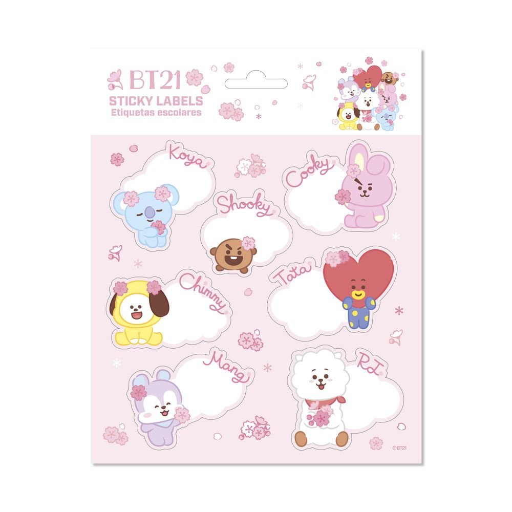 Etiquetas escolares Premium BT21, pack de 14 unidades (Pack 10 uds) Imagen principal del producto