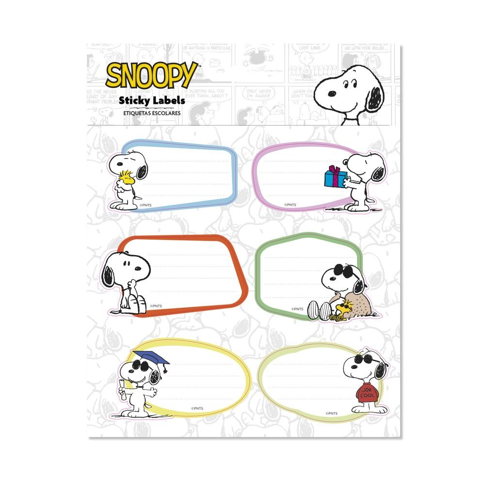 Etiquetas Escolares Premium Snoopy, pack de 12 (Pack 10 uds) Imagen principal del producto
