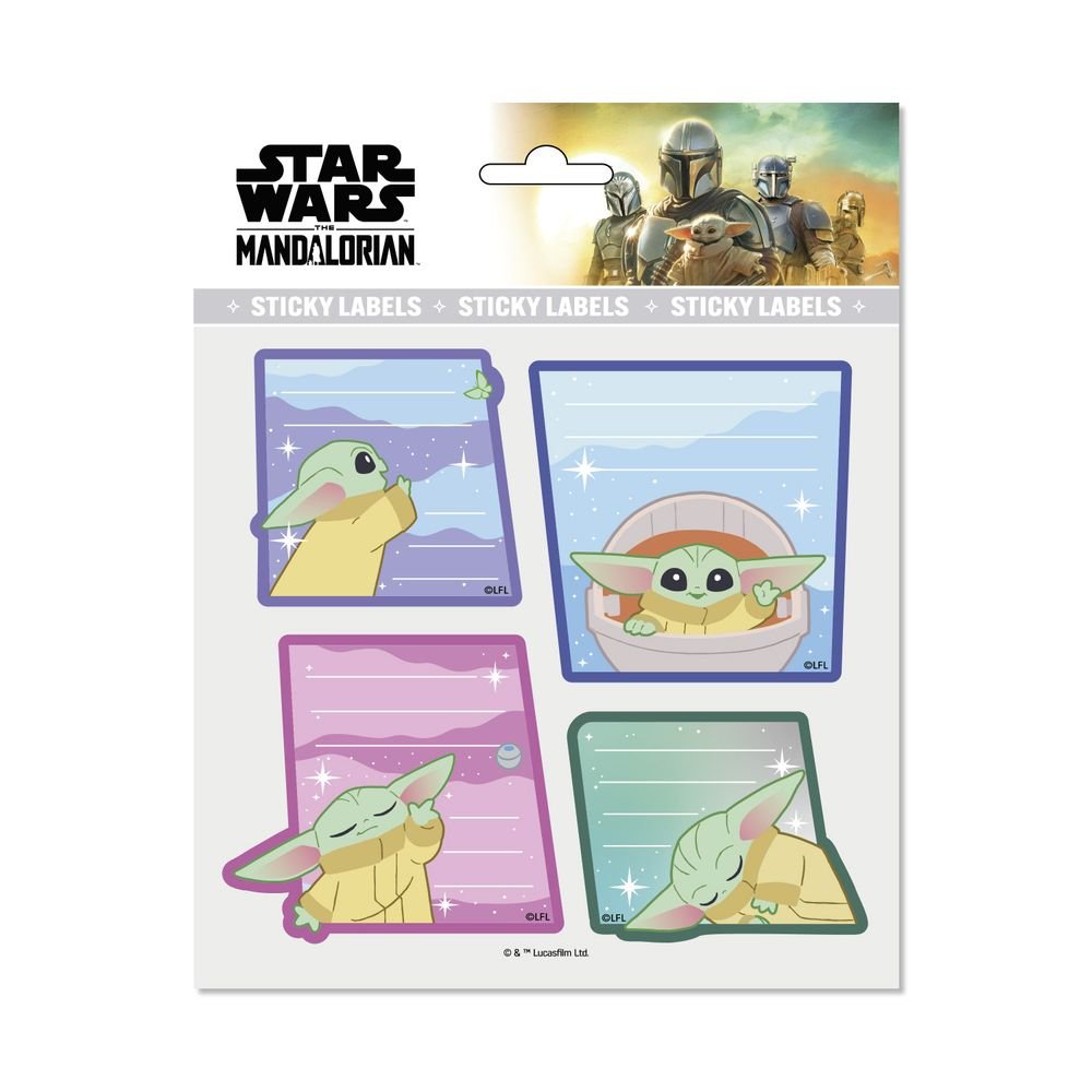 Etiquetas escolares Star Wars Mandalorian Grogu, 8 ud. (Pack 10 uds) Imagen principal del producto