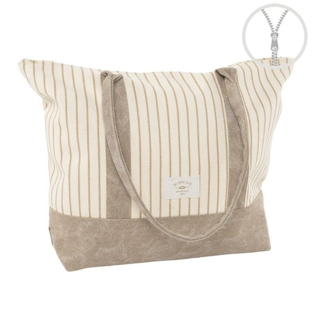 Bolso Cremallera Rayas Beige Marca Dcasa Imagen principal del producto