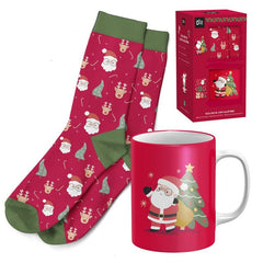 SET REGALO TAZA 300ML CON CALCETIN PAPA NOEL | DCASA NAVIDAD | 1 UNIDAD | 8435794602666