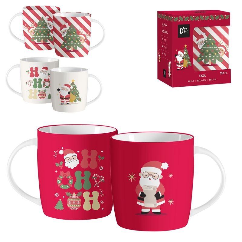 TAZA 350ML PAPA NOEL SURTIDAS | DCASA NAVIDAD | 1 UNIDAD | 8435794602673 Imagen principal del producto