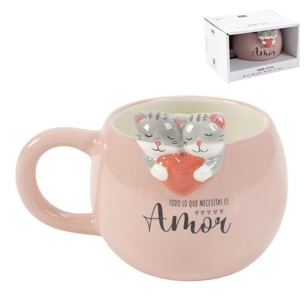Taza 400 ml Figura Gatos DCASA Imagen principal del producto