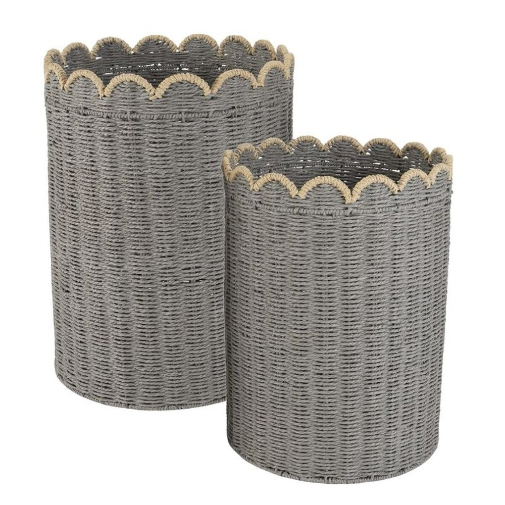 Set de 2 Cestos Pongotodo Bicolor Gris DCASA