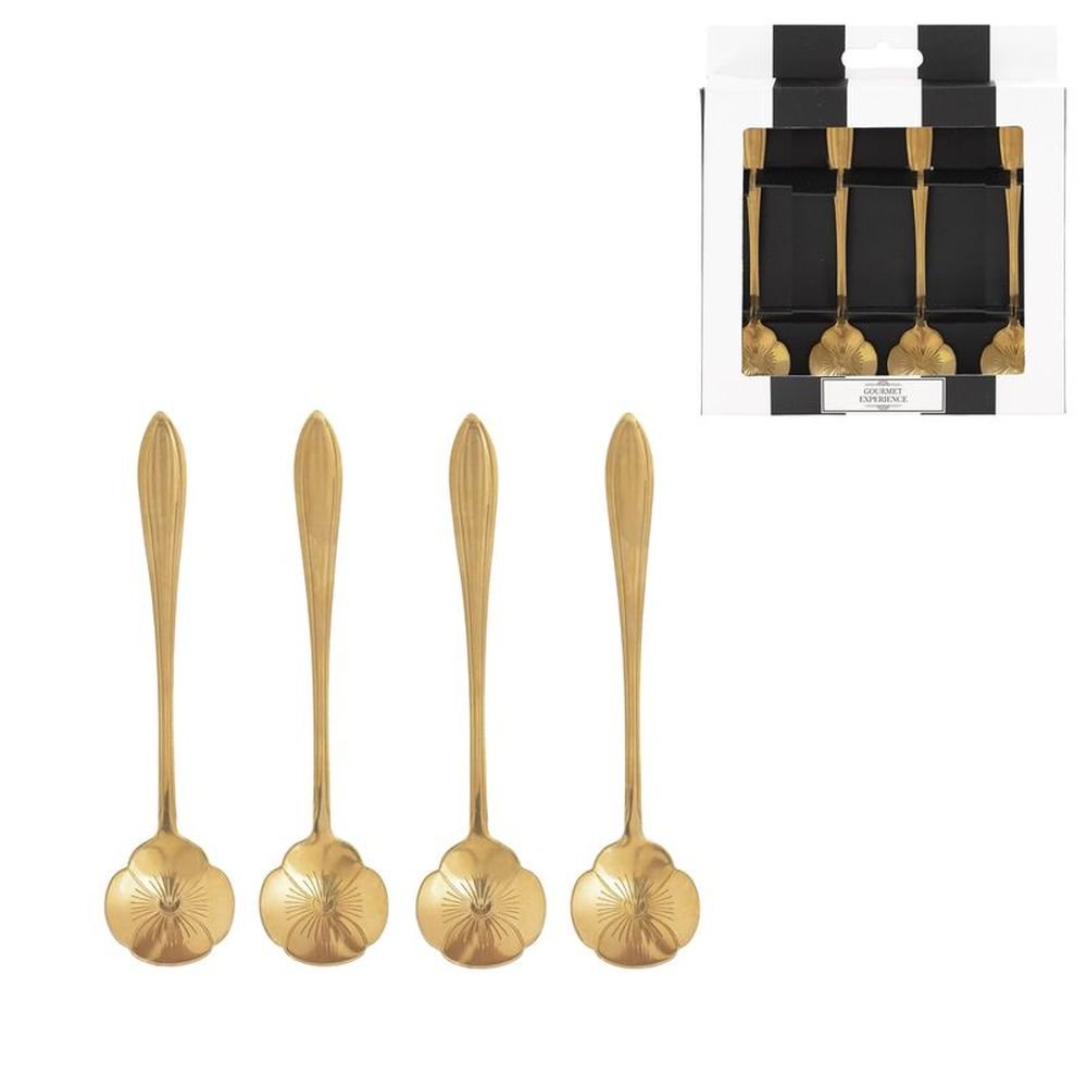 Juego 4 Cucharas de Café Flor Marca DCASA Imagen principal del producto