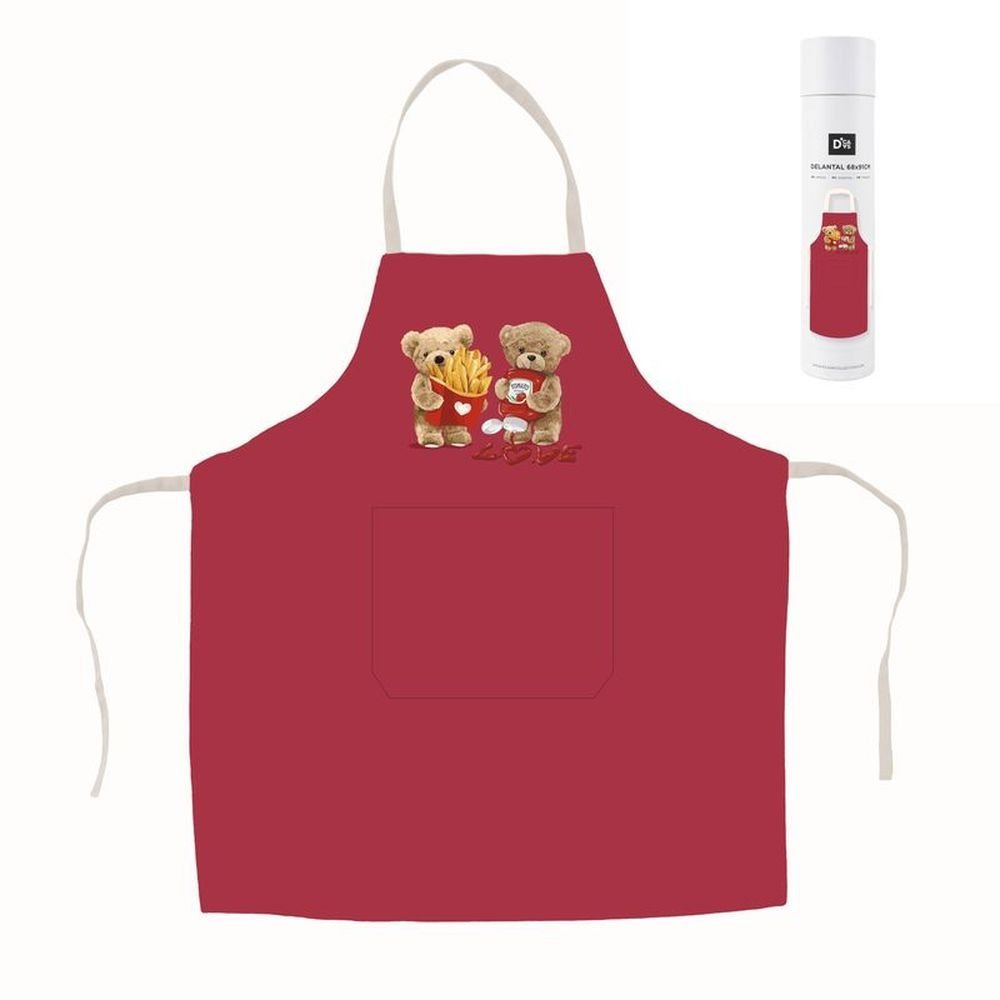 Delantal Ositos Amor Marca DCASA para Manualidades y Cocina