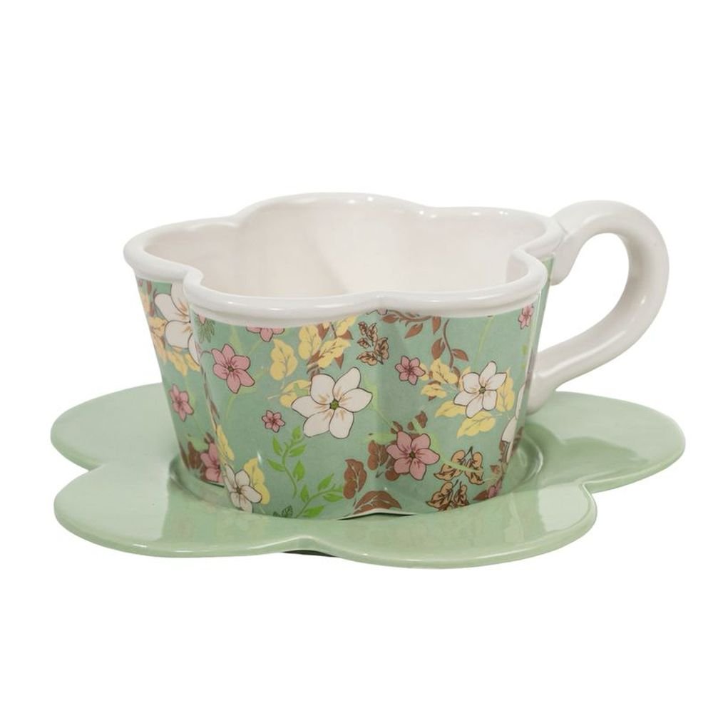 Taza 330ml con Plato Flores Mama Imagen principal del producto