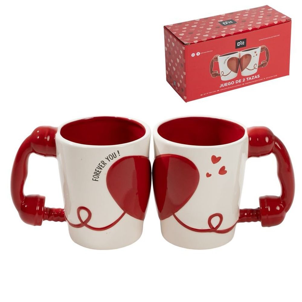 Juego de 2 Tazas 490ml Asa Teléfono Amor DCASA Imagen principal del producto