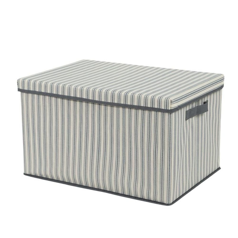 Caja Plegable Grande Rayas Gris DCASA