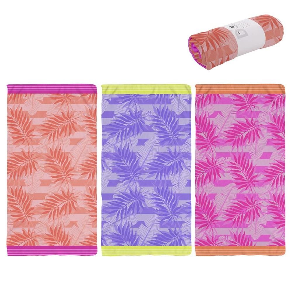 Toalla playa 90x170 microfibra Palmeras fluor surtidas DCASA