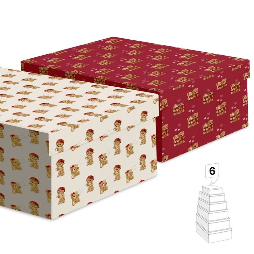 Juego 6 Cajas Ositos Amor Surtidas Marca Dcasa Imagen principal del producto