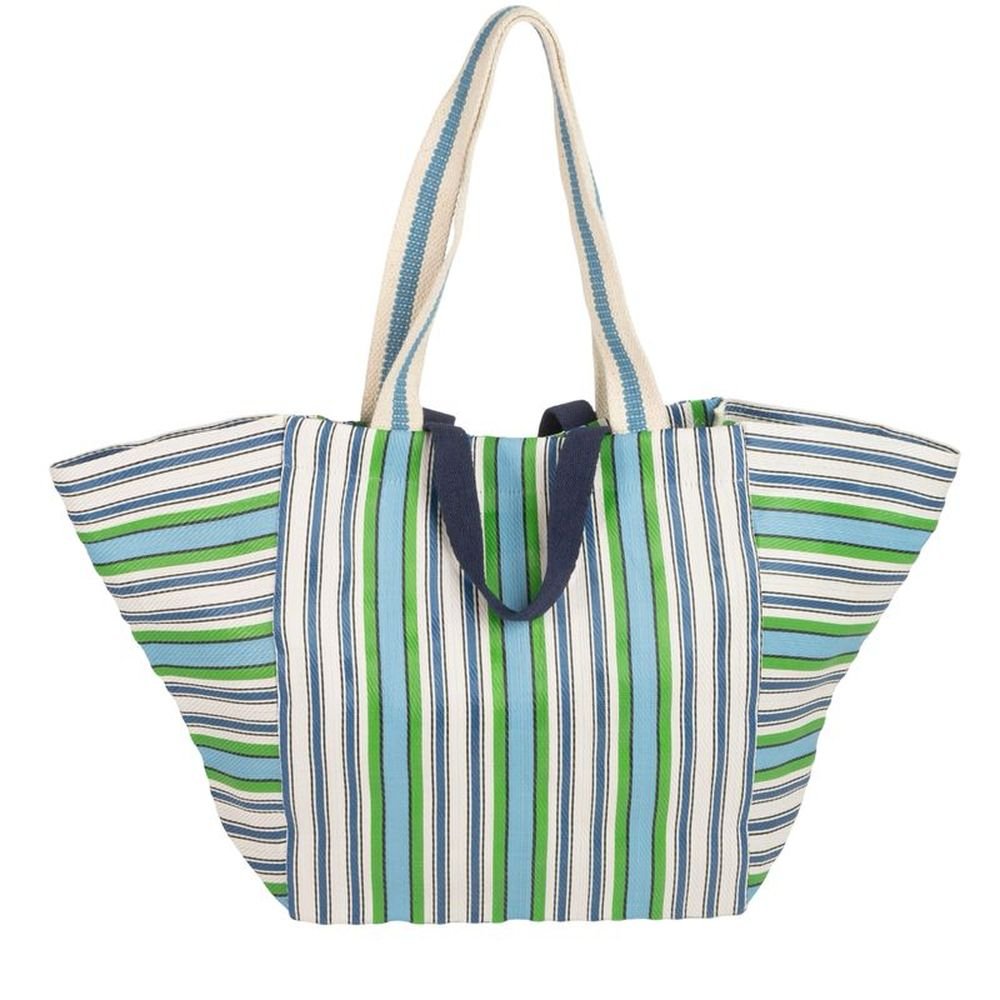 Bolso plástico reciclado doble asa rayas marca Dcasa