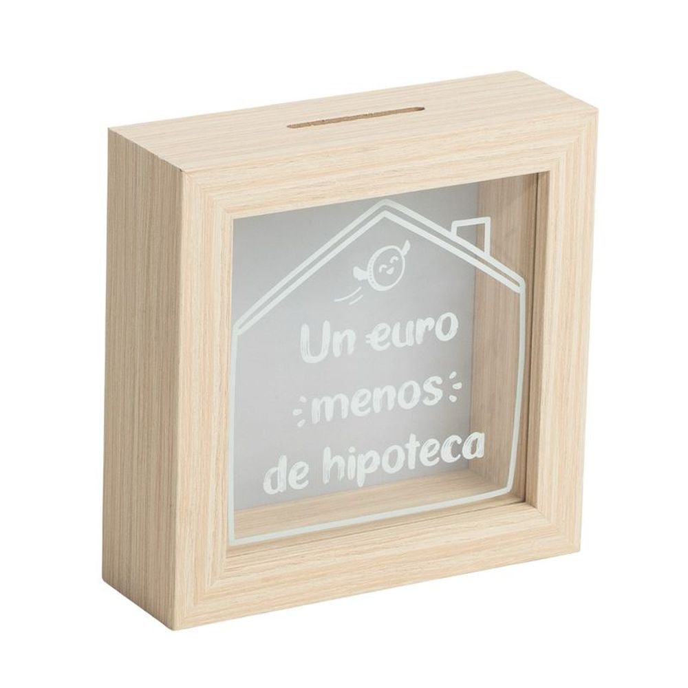 Hucha de Madera un Euro Menos de Hipoteca DCASA Imagen principal del producto
