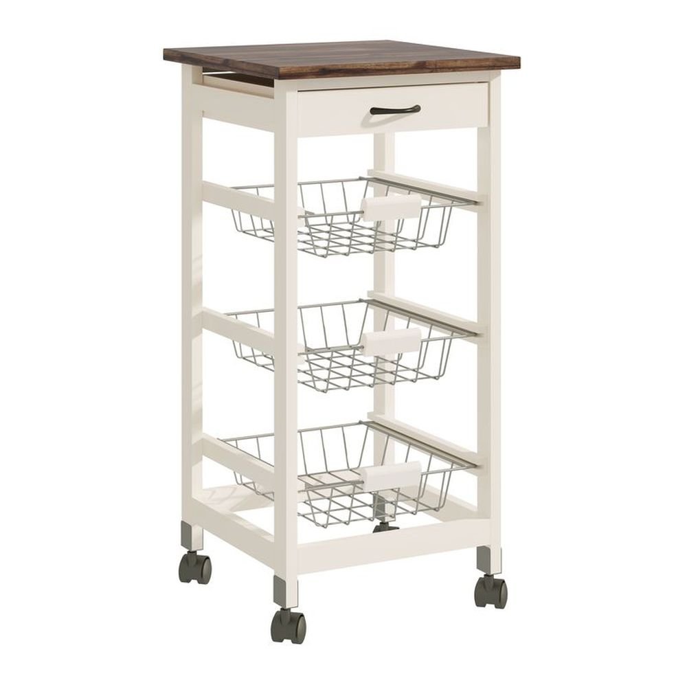 Carro auxiliar cocina crema acacia DCASA kit Imagen principal del producto