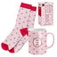 Set Regalo Taza 300ml con Calcetín Coquette Cerezas DCASA