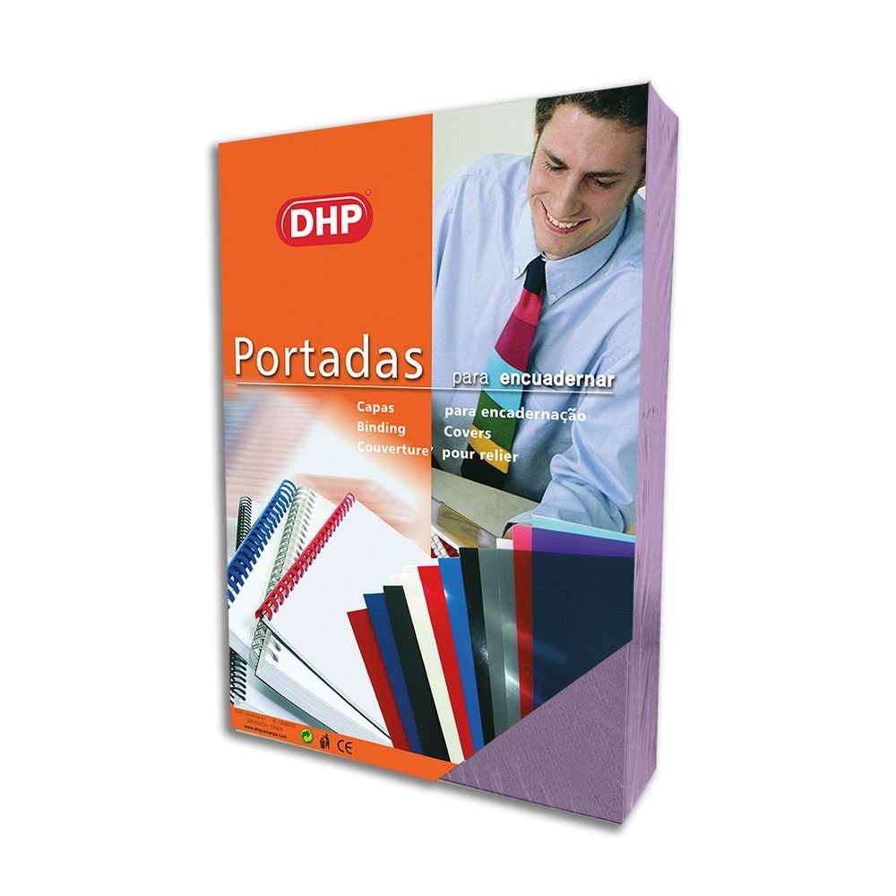 Portadas gofradas piel A4 púrpura pastel DHP, pack 25