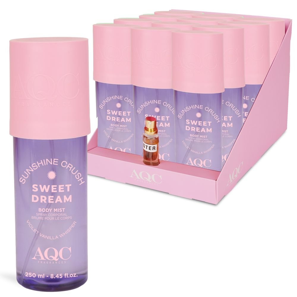 Expositor 12 Body Mist Vanilla Whisper 250ml Sweet Dreams AQC Fragrances