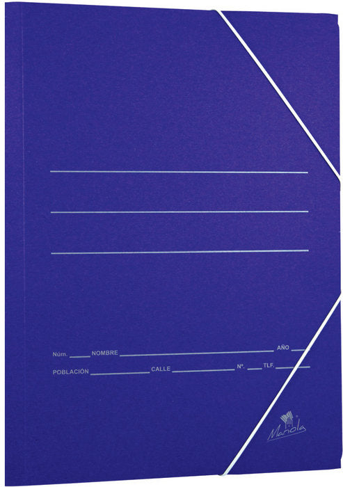 CARPETA FOLIO GOMAS SENCILLA 500GR CARTON AZUL | 20 UNIDADES | (MANIPULADOS MARIOLA S,L,) Imagen principal del producto