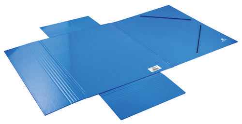 Paq/20 Carpeta Carton Fº Gomas sin Solapas Azul