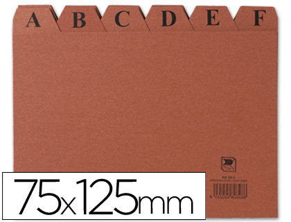 INDICE FICHEROS CARTON Nº2 CUERO A-Z 125X75MM | 1 UNIDADES | (MANIPULADOS MARIOLA S,L,)