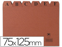 INDICE FICHEROS CARTON Nº2 CUERO A-Z 125X75MM | 1 UNIDADES | (MANIPULADOS MARIOLA S,L,)