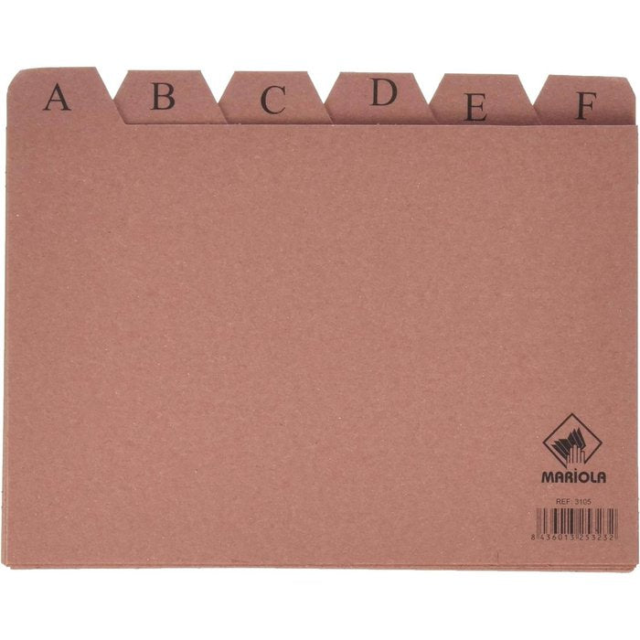 INDICE FICHERO CARTON CUERO A-Z NUMERO 5 215X160MM | 1 UNIDADES | (MANIPULADOS MARIOLA S,L,)