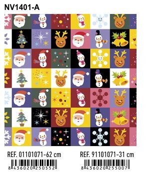 PAPEL REGALO BOBINA 62CM NAVIDAD PAPA NOEL V1401-A | ANDINA NAVIDAD | 1 UNIDAD | 8436020250552