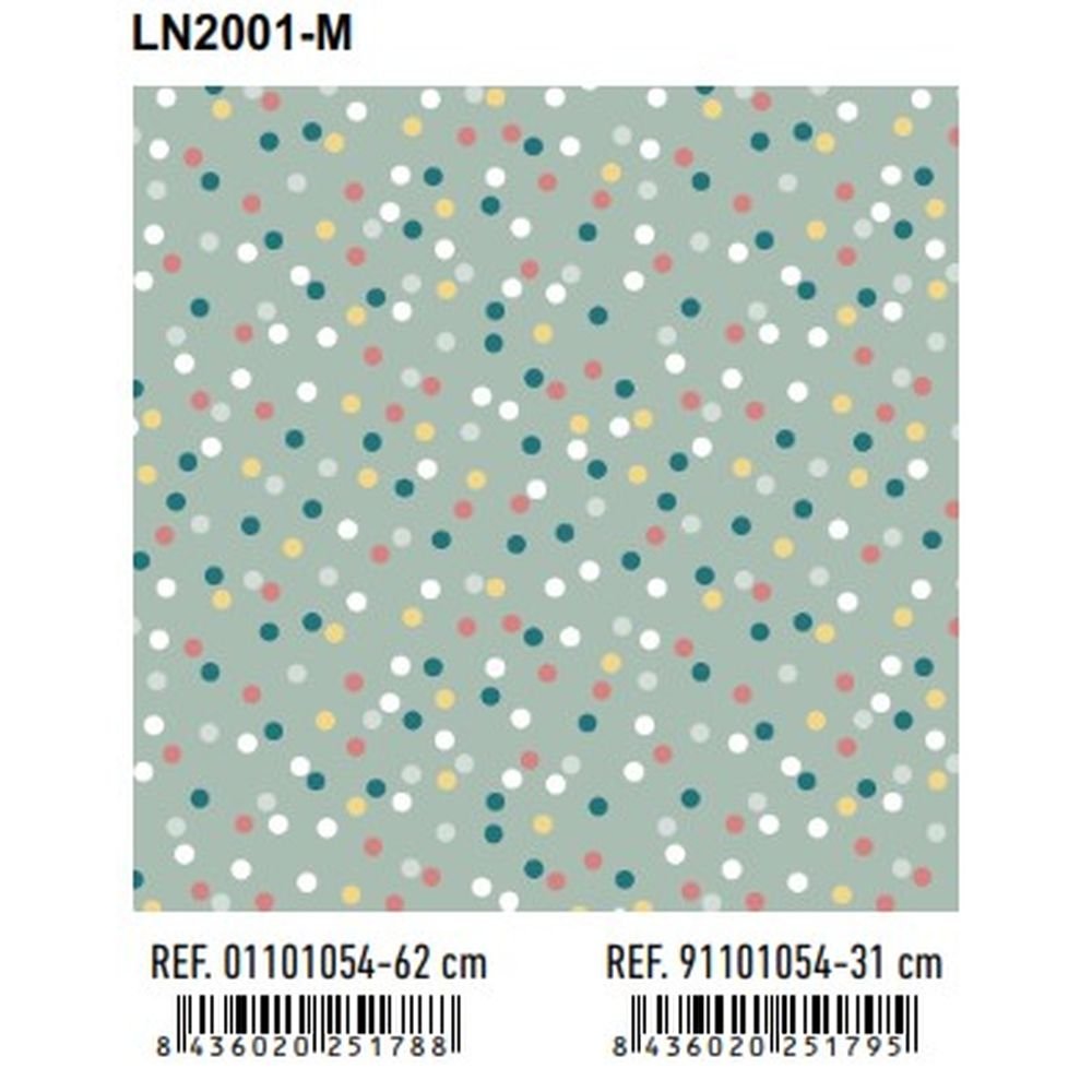 Papel regalo lunares colores 31 cm Andina Imagen principal del producto