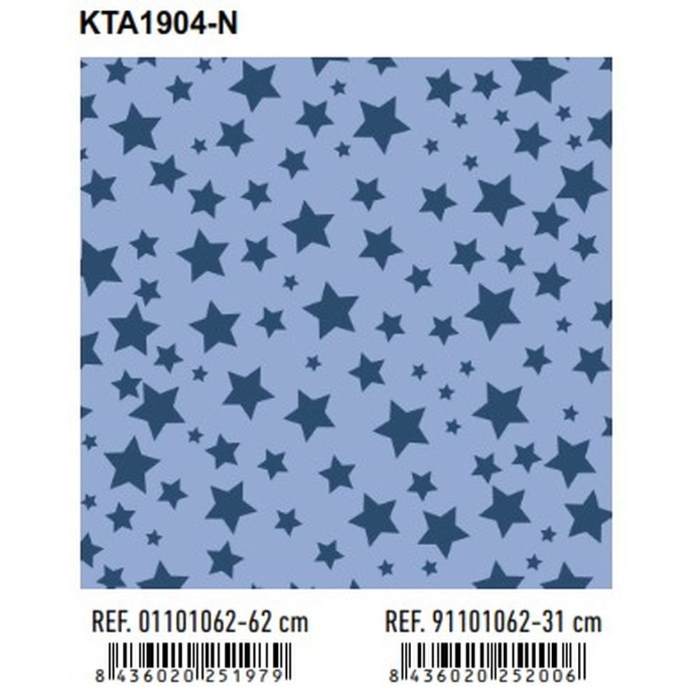 Papel regalo bobina 62 cm estrellas azules ANDINA