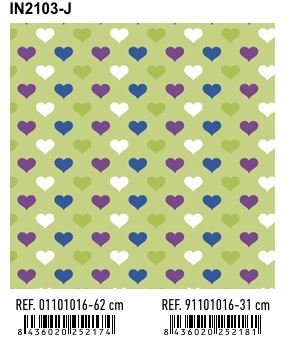 PAPEL REGALO BOBINA 62CM CORAZONES IN2103-J | ANDINA | 1 UNIDAD | 8436020252174 Imagen principal del producto