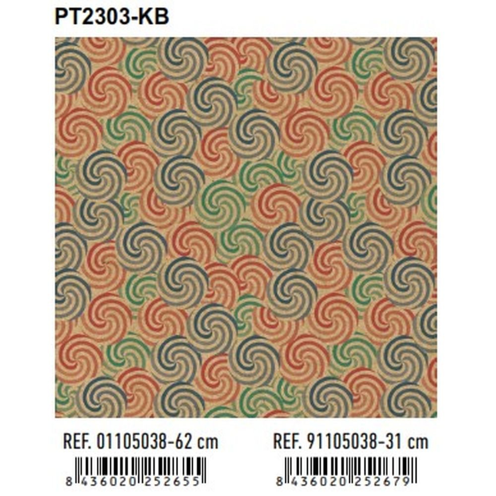 Papel regalo bobina kraft 62 cm reciclado espirales ANDINA