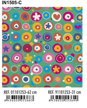 PAPEL REGALO BOBINA 31CM TODO AÑO IN1505-C CIRCULOS COLORES | ANDINA | 1 UNIDAD | 8436020253690 Imagen principal del producto