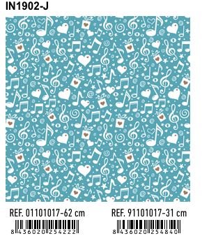 Papel regalo bobina 31 cm Todo año In1902-j Notas musicales ANDINA