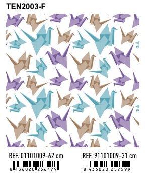 PAPEL REGALO BOBINA 62CM ORIGAMI MARRON TURQUESA Y VIOLETA | ANDINA | 1 UNIDAD | 8436020256479 Imagen principal del producto