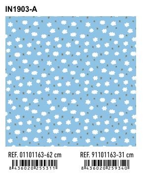 PAPEL REGALO BOBINA 31CM INFANTIL IN1903-A AZUL CLARO | ANDINA | 1 UNIDAD | 8436020259340 Imagen principal del producto