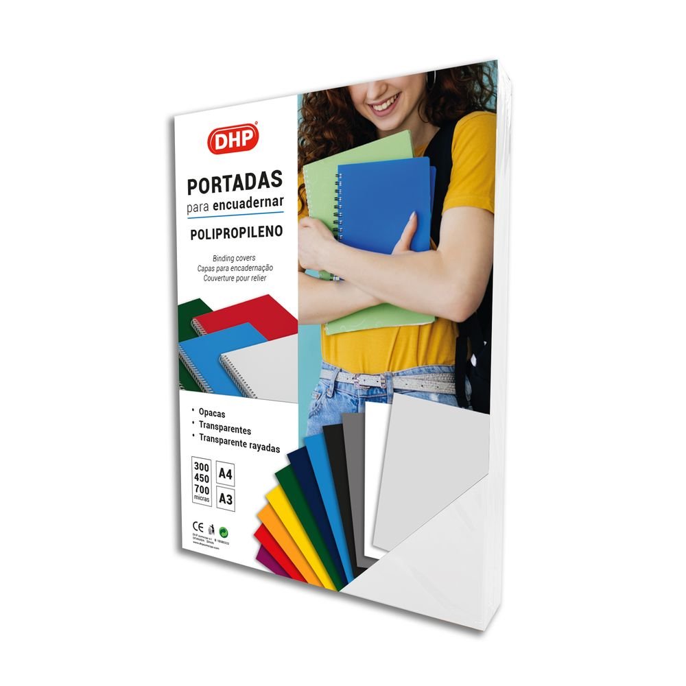 Portada Polipropileno 700 Micras A4 2 Blanco DHP Pack 50