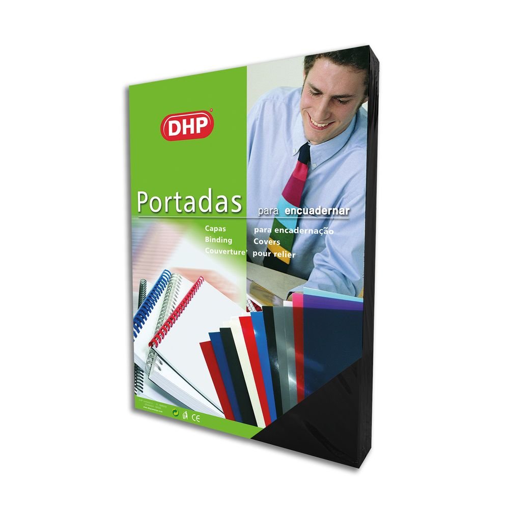 PORTADA PVC 0,18 MM OPACA A4 4 NEGRO P/100 | 100 UNIDADES | (DHP COMERPA SLU) Imagen principal del producto